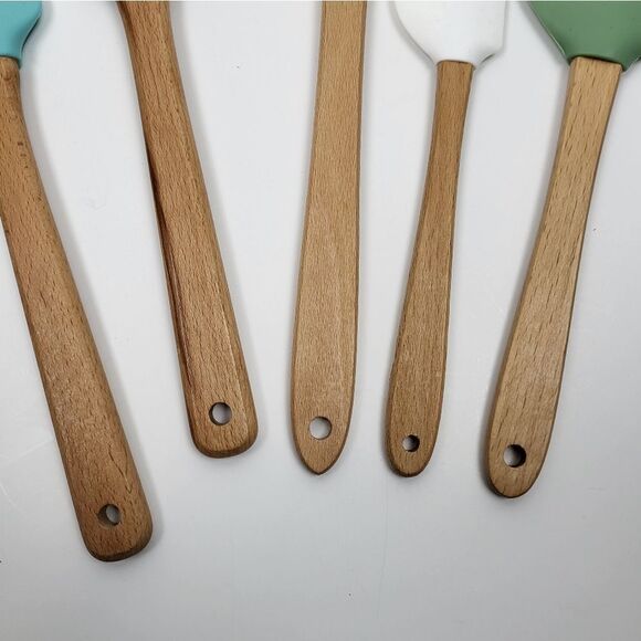 Holiday Silicone "Glove" CWC Spatula Set (5) - Turquoise, Green, Peach, White - Picture 7 of 8